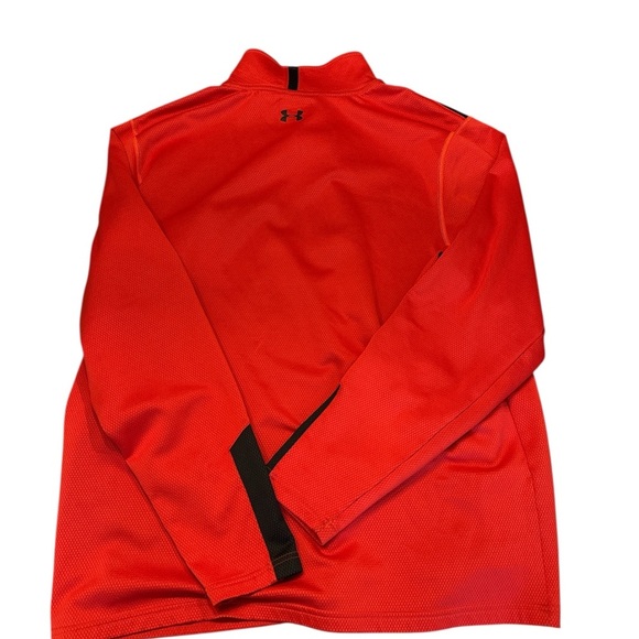 Under Armour Red Zip Up Sweater with Black Accents - Picture 5 of 5